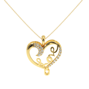 Colgante de Corazón Abierto AJRETAIL - Diamante Natural de 0.07 Quilates, Color EF, Claridad VS - Product Image 1