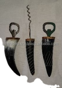 Article artisanal pour ouvre-bouteille de bière et de boisson froide ouvre-bouteille meilleure vente ouvre-bouteille en corne de buffle et de boeuf - Product Image 5