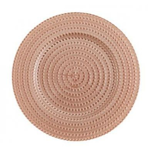 Assiettes de présentation rondes en métal argenté géométrique, design moderne, 33 cm, pour décoration de table de mariage et d'événements - Product Image 3
