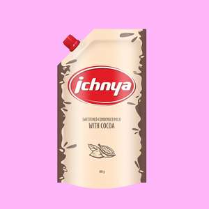 Lait concentré sucré stérilisé Ichnya, entier, 8,5 % de matières grasses, chocolat, en sachet, prêt à consommer - Product Image 1