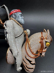 Colgante Unisex de Plata de Ley 925 con Baño de Oro Rosa y Diamante Moissanita, Estilo Hip Hop - Product Image 6