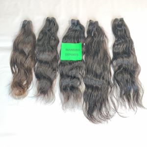 100% Raw Cheap máquina doble trama proveedor color negro natural largo ondulado paquetes virgen templo humano indio extensiones de cabello - Product Image 6