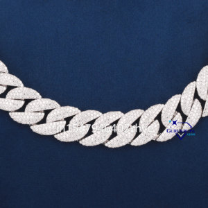 Nouvelle arrivée 22mm Lab Grown Diamonds Cloutés Cubain Link Chain 925 Sterling Silver Iced Out Rapper Chain à des prix raisonnables - Product Image 1