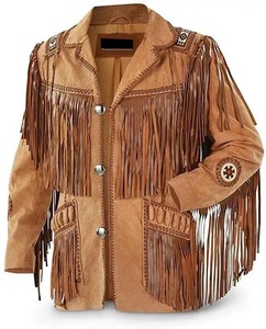 100% Original Stylish Cowboy <b>Leather</b> <b>Jacket</b> Men High Street Western Style Stand Collar Zipper <b>Winter</b> OEM Service Available - Product Image 1