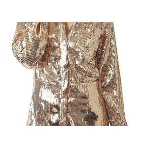 Abito Mini Giallo con Paillettes Free People Sophie, Silhouette Dritta - Product Image 3