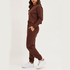 Wholesale Winter Sports Lace Decoration <b>Elastic</b> Closure Flat Front High Quality Winter Loose Casual Yoga Sport Pants - Product Image 4