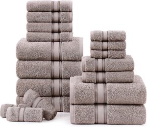 Juego de toallas de baño de secado rápido de lujo de 6 piezas Durable Ecológico Algodón turco Técnicas tejidas de color sólido Toalla al por mayor - Product Image 1