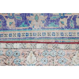 Alfombra Vintage, Alfombra Pequeña de 1.7x3.7 pies, Alfombra de Lana Azul y Roja - Product Image 5