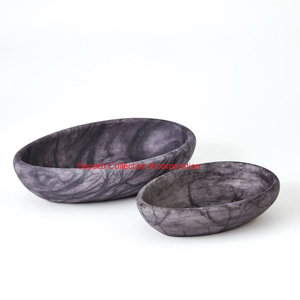 Cuenco para servir de mármol verde Natural hecho a mano, cuenco decorativo de piedra multiusos para frutas y aperitivos para decoración de mesa de comedor y hogar - Product Image 4