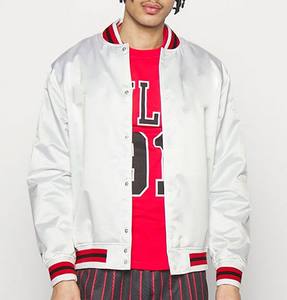 Vestes de baseball en satin de soie d'approvisionnement d'usine pour hommes blouson d'aviateur en satin de haute qualité à sublimation personnalisée pour hommes - Product Image 2