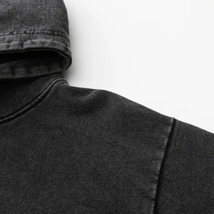 Sweat à capuche en polaire pour homme, manches longues, 100% coton, écologique, respirant, motif uni, poche, teinture unie, ODM numérique - Product Image 4