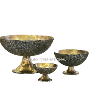 Plateado con un mango lateral Diseño de forma redonda Cuenco decorativo Cuenco de metal de aluminio de acero inoxidable - Product Image 2