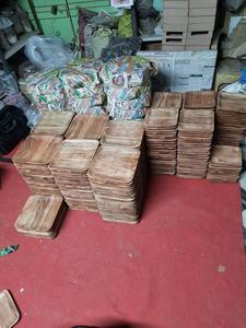 Plateau en bois d'acacia carré moderne de luxe Offre Spéciale fait à la main assiette à dîner chargeur Pack plats revêtement de qualité alimentaire pour le Camping - Product Image 5