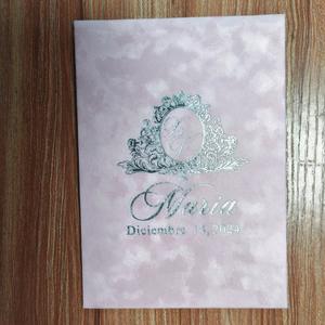 Blush Rose Argent Feuille Logo <span class=keywords><strong>Couronne</strong></span> A7 Enveloppes <span class=keywords><strong>De</strong></span> Velours Verticales pour Invitations <span class=keywords><strong>De</strong></span> Mariage 5x7 Enveloppes <span class=keywords><strong>De</strong></span> Quinceanera En Velours Bourgogne - Product Image 1