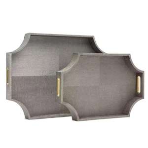 Plateau de service en bois naturel en forme de mangue avec poignée à un côté pour le petit déjeuner vaisselle ustensiles de cuisine thé café collations plateau de service - Product Image 4