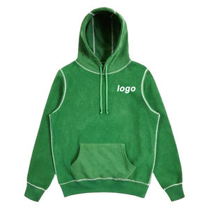 เสื้อมีฮู้ดตะเข็บตัดกันทรงหลวมเสื้อมีฮู้ดผ้าฝ้าย100% กรดสำหรับผู้ชายโลโก้ที่กำหนดเองลักษณะทึบแบบสวมหัว2026 - Product Image 2