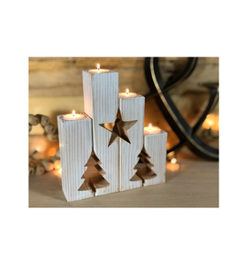 Portavelas de madera para decoración de boda en casa, producto hecho a mano, soporte de vela de madera natural más vendido, buen precio - Product Image 5