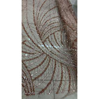 Tissu à paillettes brodé à la main effet Champagne, maille extensible métallique, pour sacs, rideaux, chaussures AZIZA FASHION DREAM Stock