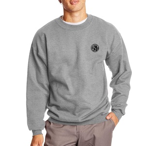 Venta al por mayor de sudaderas de hombre de algodón liso de lana cuello redondo OEM Logo pulóver sudadera Streetwear Drop Shoulder Fabricante - Product Image 2