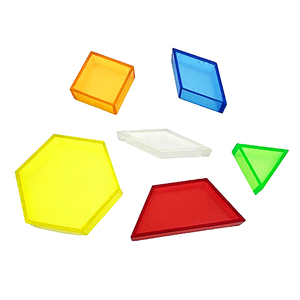 Figuras Geométricas Translúcidas de Plástico de 1 cm de Grosor, 186 Piezas, PLOMA AE10, 6 Colores, 6 Formas, para Mesa de Luz de Aprendizaje Temprano - Product Image 1