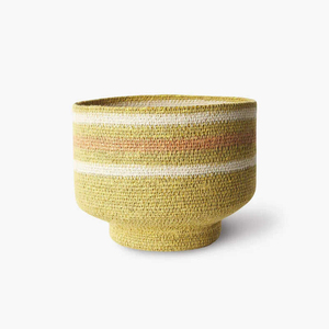 Panier de rangement en jonc de mer tressé fait main de style bohème indien, lot de 3 bacs ronds rayés pour salon et panier à linge - Product Image 2