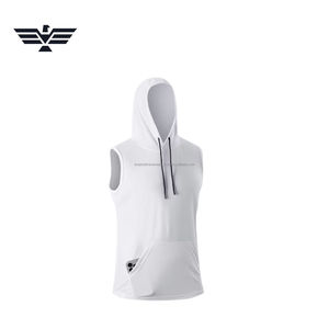 Sudadera sin mangas con capucha ligera de primavera al por mayor, diseño personalizado unisex, con bolsillo canguro, 100% algodón - Product Image 3