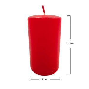 6 Velas sin goteo de parafina Roja 10x6cm para juegos de velas de fiesta de Navidad de 48h - Product Image 2