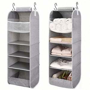 Dorm Wardrobe Nursery Room Kids Closet Hanging Accessories 5-<b>Shelf</b> Hanger Hanging <b>Shelf</b> Organizer - Product Image 1