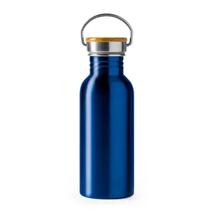 Tumbler Personalizzato Beta in Acciaio Inossidabile per Bevande Calde e Fredde con Impugnatura in Bambù - Product Image 3