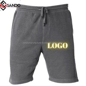 กางเกงขาสั้นผ้าฝ้ายฟอกสีอ่อนสำหรับผู้ชายกางเกงกีฬาแห้งเร็วสไตล์ฮิปฮอปลำลอง6XL เอวยางยืดกันยับ - Product Image 6