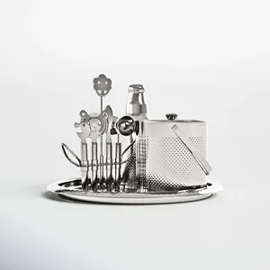 Kit de barman para el hogar de alta venta, herramientas para bares y clubes, Kit de barman de metal de alta calidad, juego de coctelera Jigger - Product Image 3