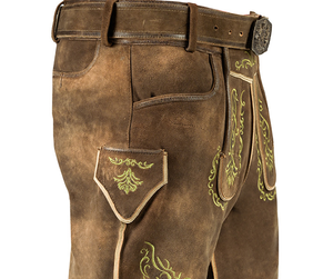 Novedades 2025 Pantalones cortos bávaros Oktoberfest tradicionales para hombres con estilo Lederhosen en color marrón personalizado - Product Image 2