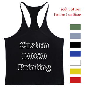2025 Summer <b>Men</b> Muscle <b>Stringer</b> Fitness <b>Vest</b> Cotton Tight Gym Tank Top Custom Logo Blank <b>Men's</b> Sleeveless T-Shirt - Product Image 2