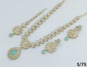 Indian Jewelry Traditional &Fashionable Gold Plated &<b>Long</b> Necklace With <b>Earring</b> and Maagtika Combo Necklace Set <b>for</b> <b>Women</b> - Product Image 5