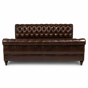 Luxury Craftsman Tufted Bed Custom Color Handmade Upholstered Solid Mango Wood Frame King Size Twin XL Vintage Brown - Product Image 3