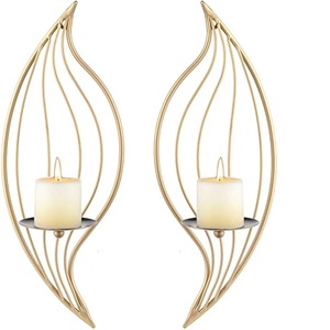 Portavelas de pilar para decoración del hogar y fiesta, candelabros votivos colgantes de Metal con acabado chapado en oro de Metal de aluminio - Product Image 6