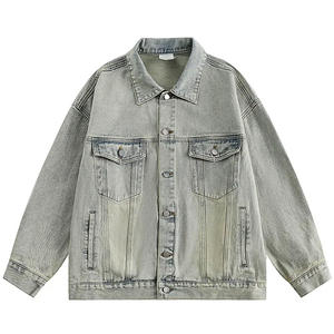 Otoño Invierno prendas de vestir ropa nuevo diseño azul chaqueta de mezclilla para hombre de gran tamaño abrigos de mezclilla para hombre chaqueta de tela con bolsillo de botón para hombre - Product Image 1