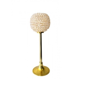 Best Quality Metal Tall Candle Holder Pillar with Crystal Globe <b>Silver</b> Plated Tableware & Floor Centerpiece Candle Holder Pillar - Product Image 6