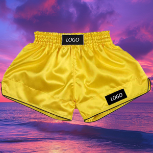 Pantalones Cortos de Muay Thai Negros Personalizados con Mi Logotipo, Pantalones Cortos de Lucha, Pantalones Cortos de Muay Thai - Product Image 3