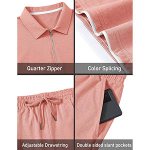 Jogger de survêtement avec logo imprimé de lettres personnalisé de haute qualité 2 pièces ensembles de survêtement à demi-fermeture éclair pour hommes surdimensionné en nylon coupe-vent survêtement pour hommes - Product Image 2