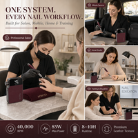 Tragbare Nagelbohrmaschine 40000RPM Bürstenlos Geringe Vibration LCD-Bildschirm Elektrischer Maniküre-Pediküre-Polierer für Salon und Heimgebrauch