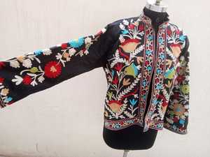 แจ็กเก็ตฤดูหนาวสำหรับผู้หญิงผ้าคอตตอนแท้ปักด้วยมือขนาดฟรีไซส์ - Product Image 6