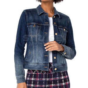 Conception de logo personnalisée, veste en jean pour femmes en coton tricoté d'hiver, respirante, service OEM en gros en stock - Product Image 2