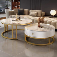 Meubles pour la maison Table basse de bureau d'hôtel Table basse en marbre de forme ronde