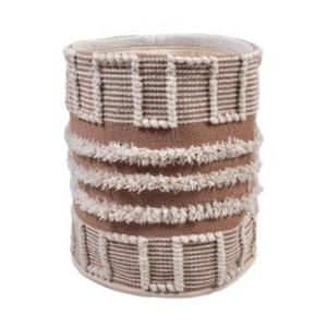Rustic Macrame Woven <b>Basket</b> with Soft Fiber Detailing for Charming Home Organization and Decorative Display - Product Image 6