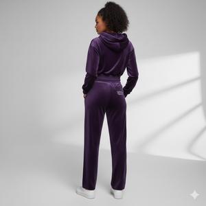 Conjunto de Chándal de 2 Piezas para Mujer, Talla Grande, Chaqueta de Terciopelo y Pantalones de Cintura Alta - Product Image 3