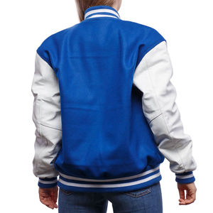 Personnalisé de haute qualité en cuir manches laine Patch broderie recadrée femmes varsité veste Letterman baseball collège bombardiers - Product Image 6