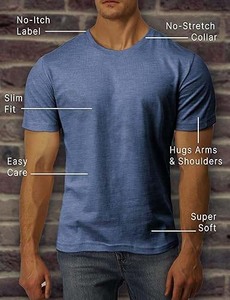 T-shirt haute visibilité pour hommes avec éléments réfléchissants Col arrondi Design pour les sports de nuit-Running & Cycling Solid Pattern - Product Image 5