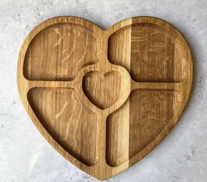 Bandeja de servicio con forma de corazones dobles de madera Natural para desayuno, vajilla, utensilios de cocina, té, café, bandeja para servir y plato de almacenamiento - Product Image 4