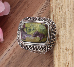 Anillo de Plata de Ley 925 con jaspe Natural, anillo de piedras preciosas hecho a mano, joyería Bohemia Vintage para mujer, Idea de regalo - Product Image 6